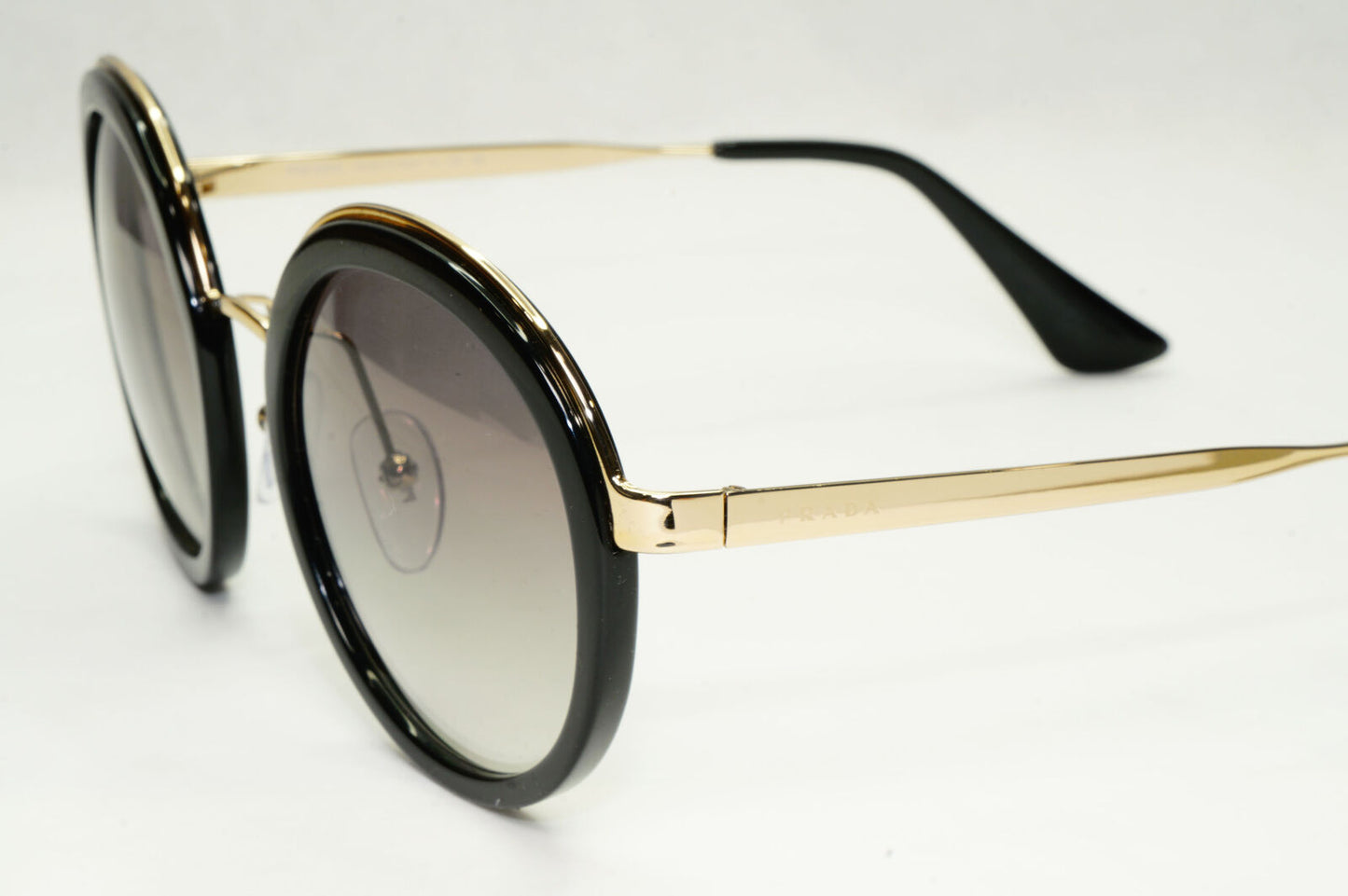 Prada Sunglasses Round Black Gold Grey Gradient PR50TS SPR 50T 1AB-0A7 54mm