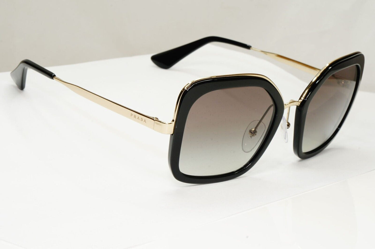 Prada Sunglasses Black Gold Square Grey Gradient PR57US SPR 57U 1AB-0A7 [a]