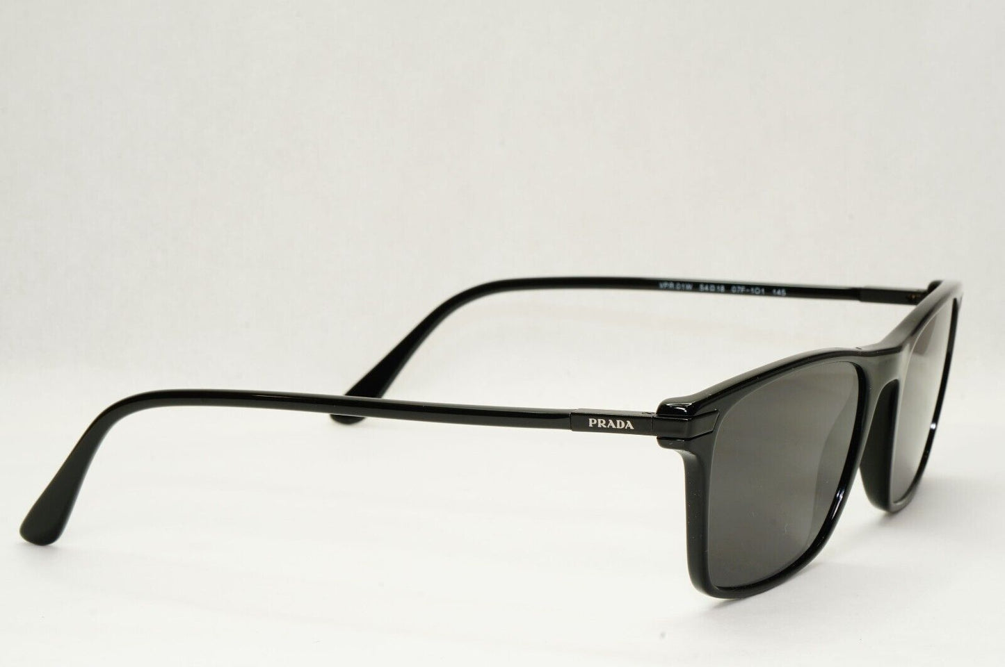 Prada Sunglasses Black Square Glossy Fashion PR01WV VPR 01W 07F-1O1 54mm