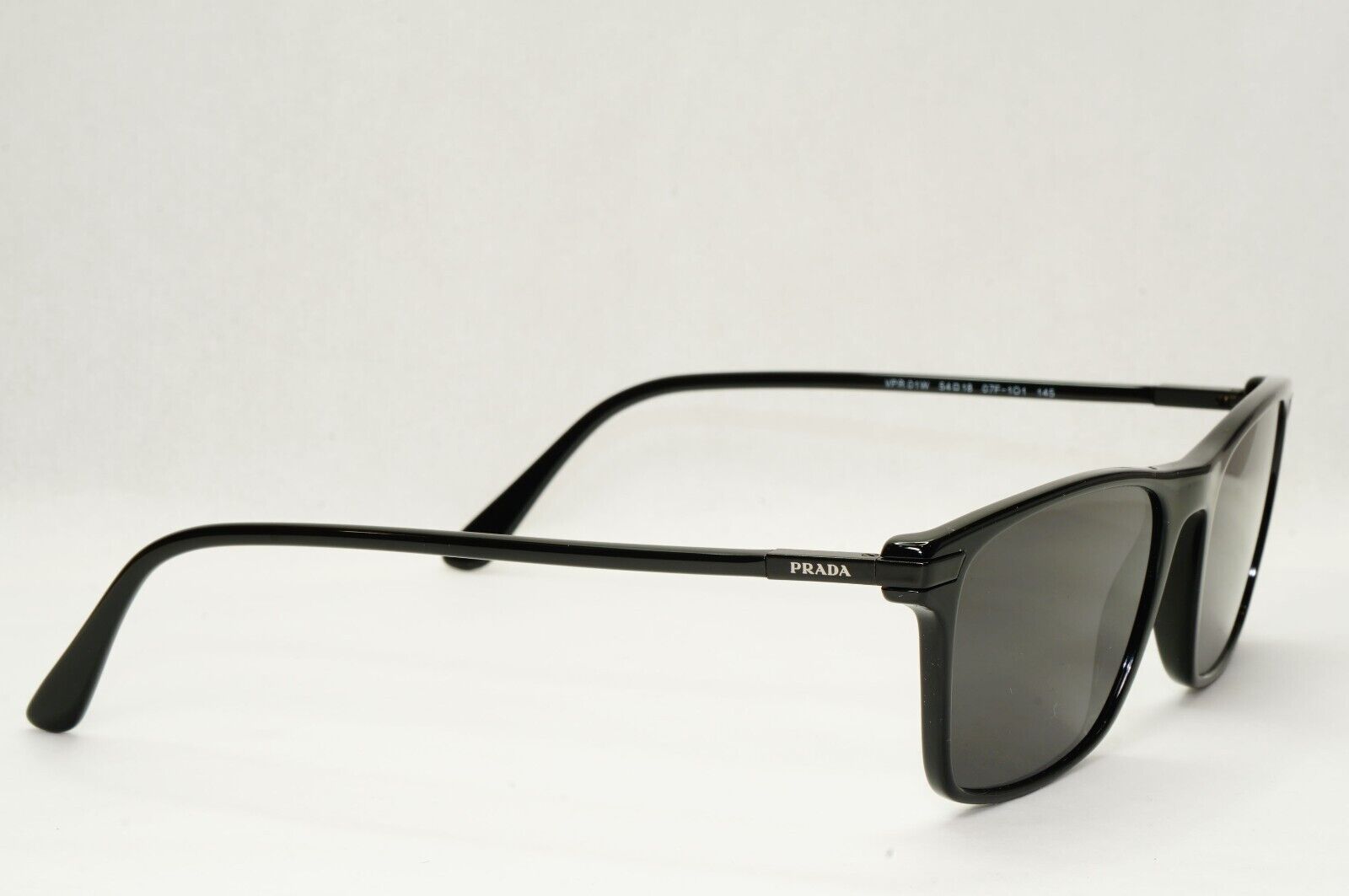 Prada Sunglasses Black Square Glossy Fashion PR01WV VPR 01W 07F-1O1 54mm