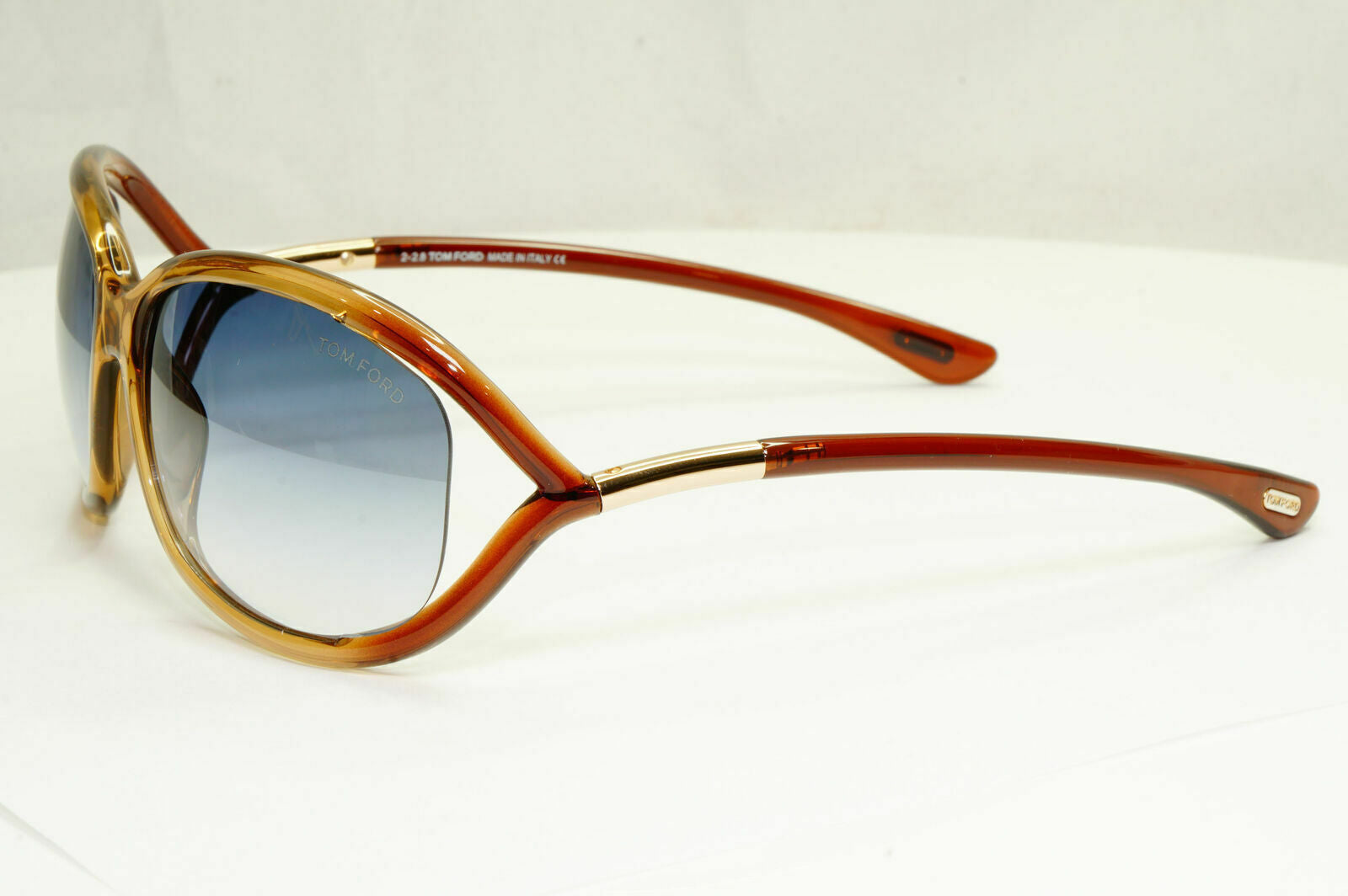 Tom Ford Jennifer Sunglasses Blue Gradient Brown Honey Gold TF8 45P FT 0008