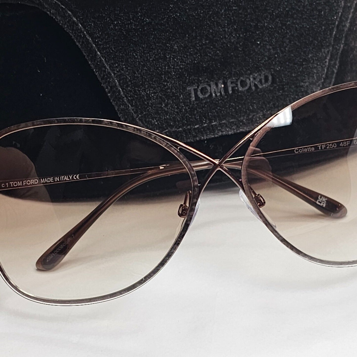 Tom Ford Sunglasses Colette Brown Gradient Bronze FT0250 TF 250 48F 63mm [A]