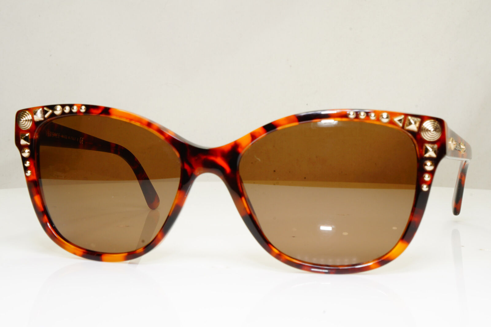 Authentic VERSACE Womens Sunglasses Brown Gold Square Studded 4270 5074/13 29143