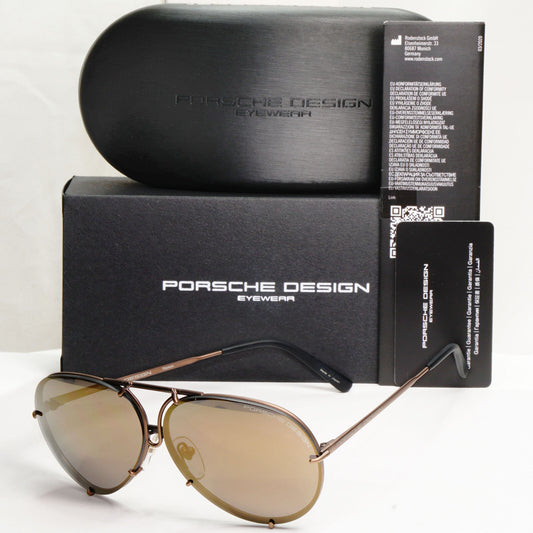Porsche Design Titanium Japan Sunglasses Pilot Copper P8478 E 60mm Small Unisex