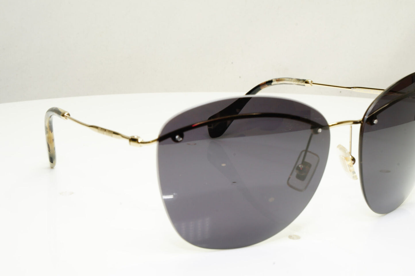 Authentic MIU MIU Womens Vintage Sunglasses Gold Rimless SMU 54P ZVN-3A2 30363