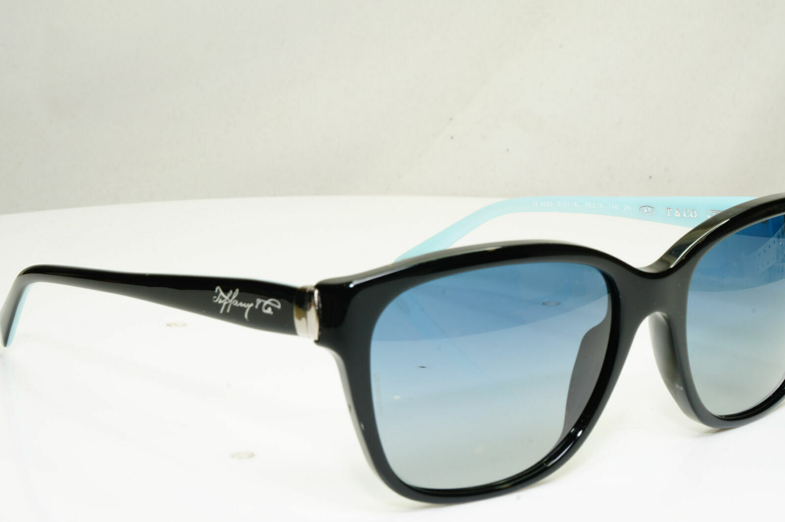 Tiffany & Co Black Sunglasses Blue Gradient Womens Square TF 4083 8001/4L 30643