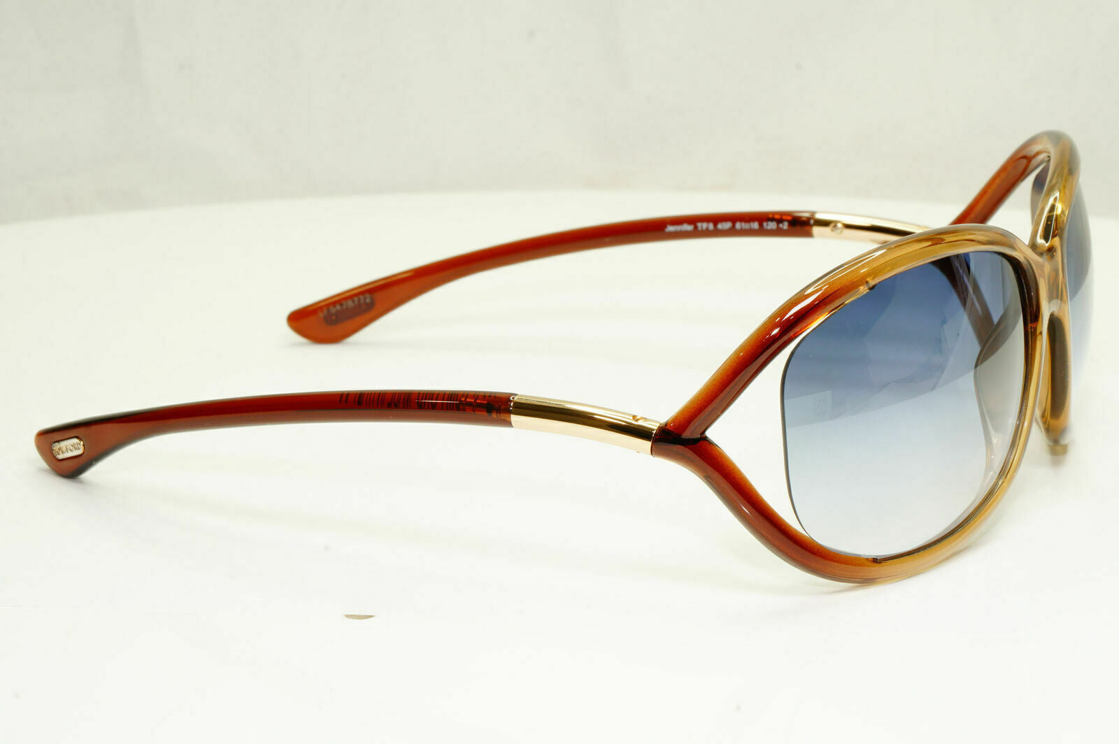 Tom Ford Jennifer Sunglasses Blue Gradient Brown Honey Gold TF8 45P FT 0008