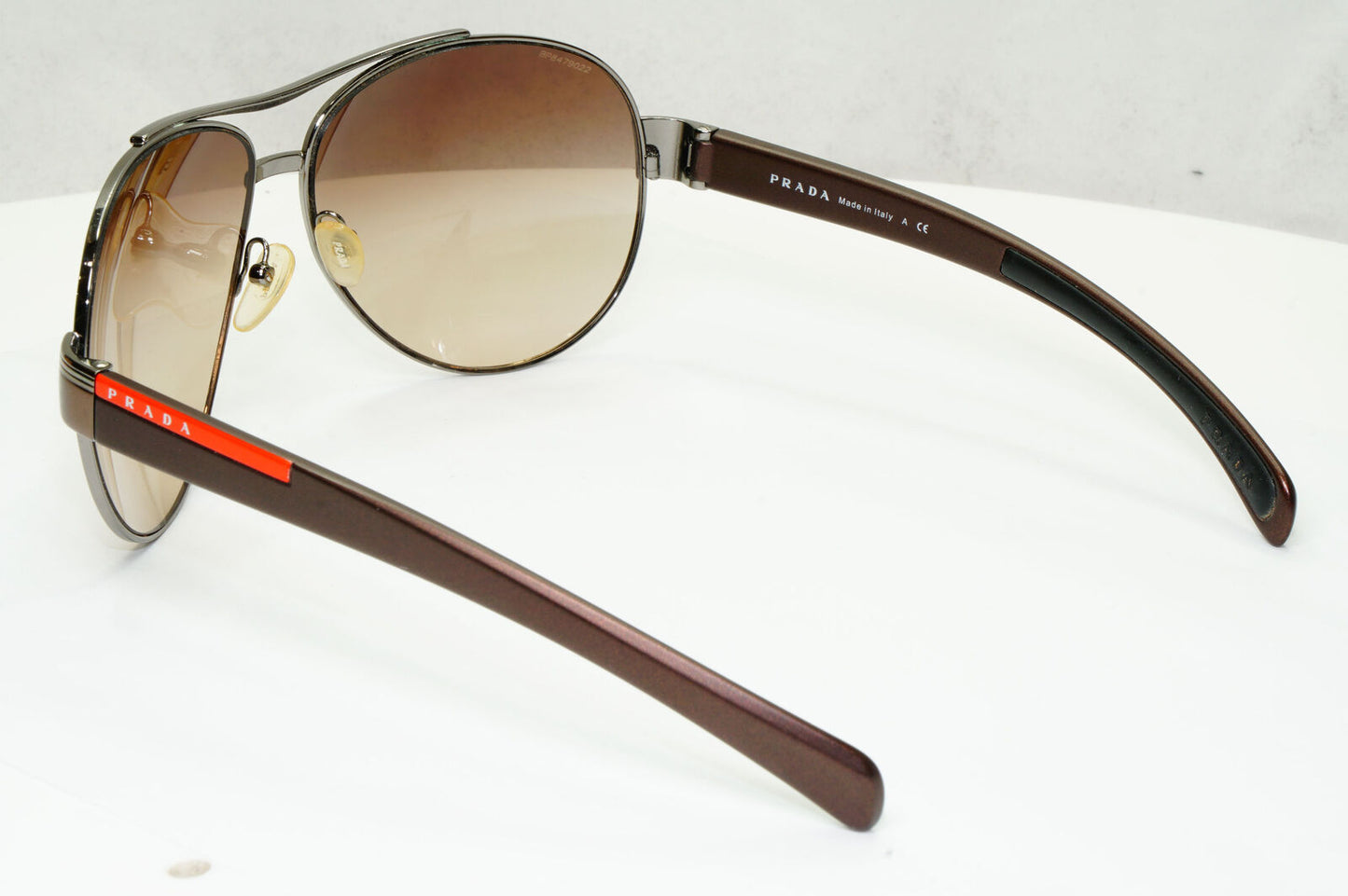 Prada Sunglasses Brown Pilot Red Stripe PS50IS SPS 50I 5AV-6S1 62mm 280323