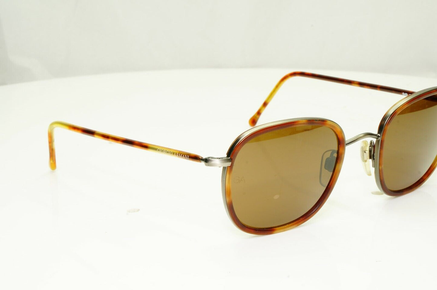 Giorgio Armani 1997 Vintage Sunglasses Brown Tortoise Square Glass Lens 649 943