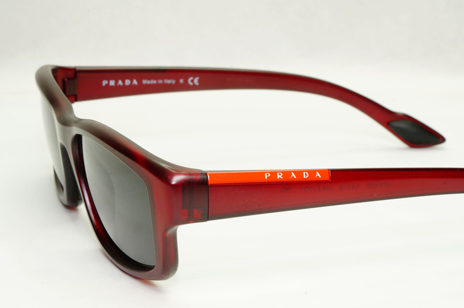 Prada Sunglasses Red Burgundy Black Square Rectangle PS02EV VPS 02E MAZ-1O1 54mm