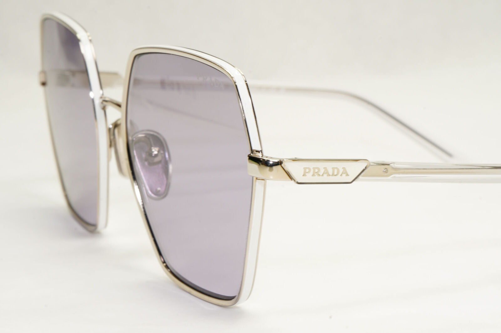 Prada Sunglasses Violet Silver Tranparent Hexagonal PR56YS SPR 56Y 1BC-09M 58mm