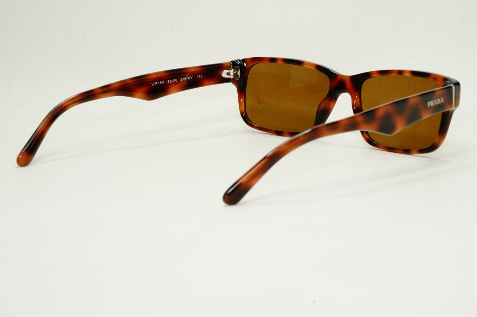 Prada Sunglasses Brown Tortoiseshell Rectangle PR16MV VPR 16M 519-1O1 53mm