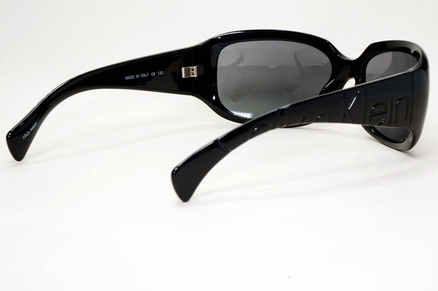 Calvin Klein Sunglasses 2005 Vintage Black Grey Wrap Retro 838S 090 121124
