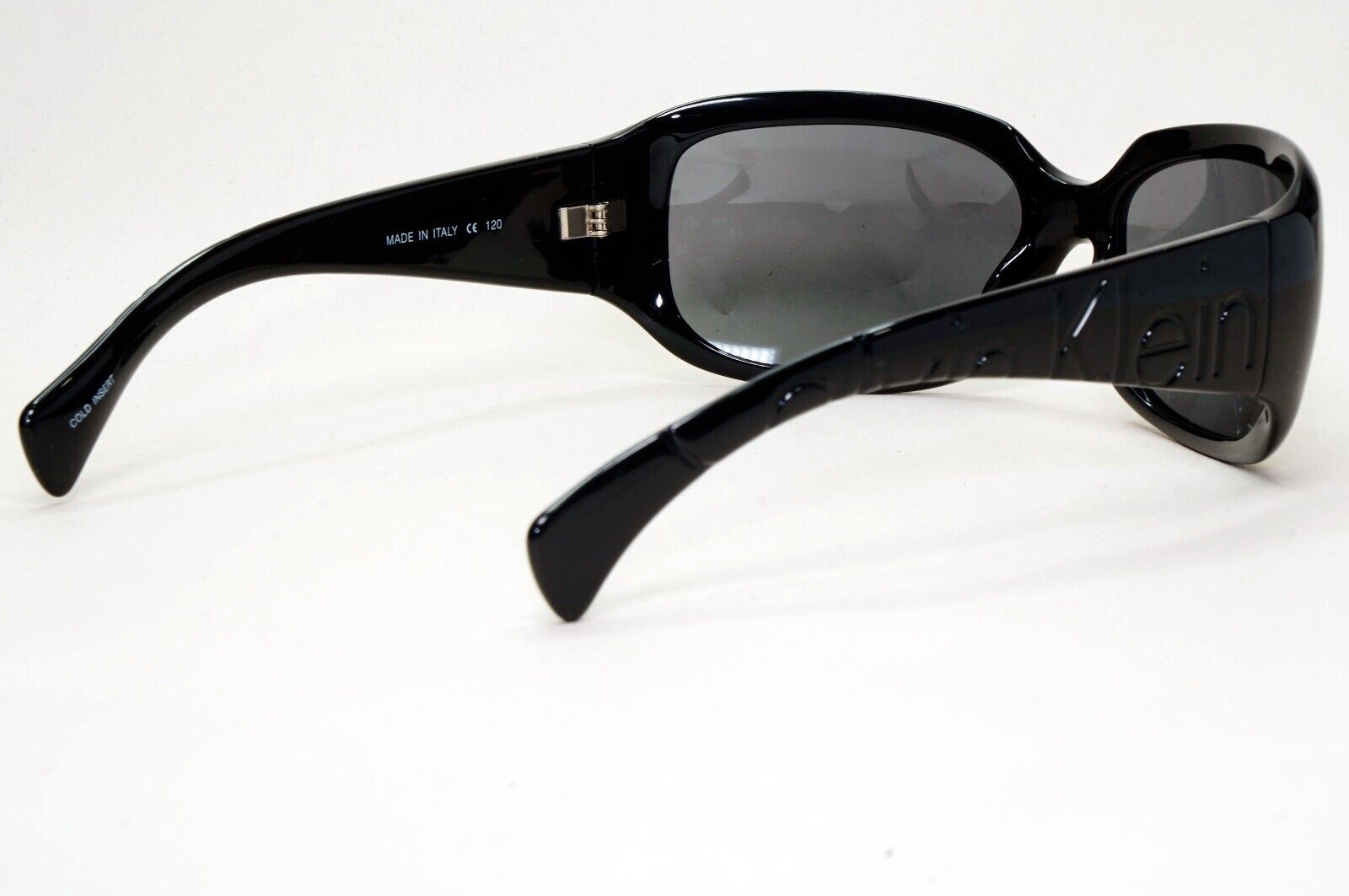 Calvin Klein Sunglasses 2005 Vintage Black Grey Wrap Retro 838S 090 121124