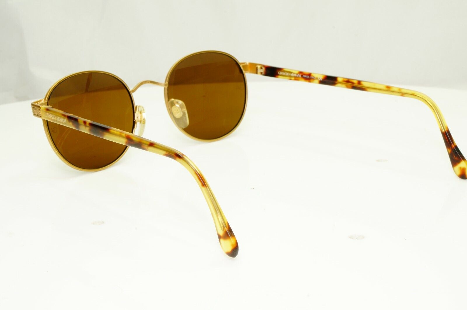 Giorgio Armani 1997 Vintage Gold Retro Sunglasses Round Men Women 50mm 643 927