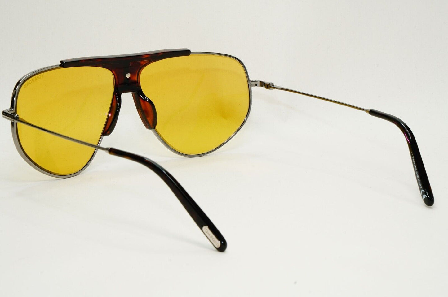 Tom Ford Sunglasses Addison Ruthenium Grey Yellow Brown Pilot FT0928 TF 928 12E