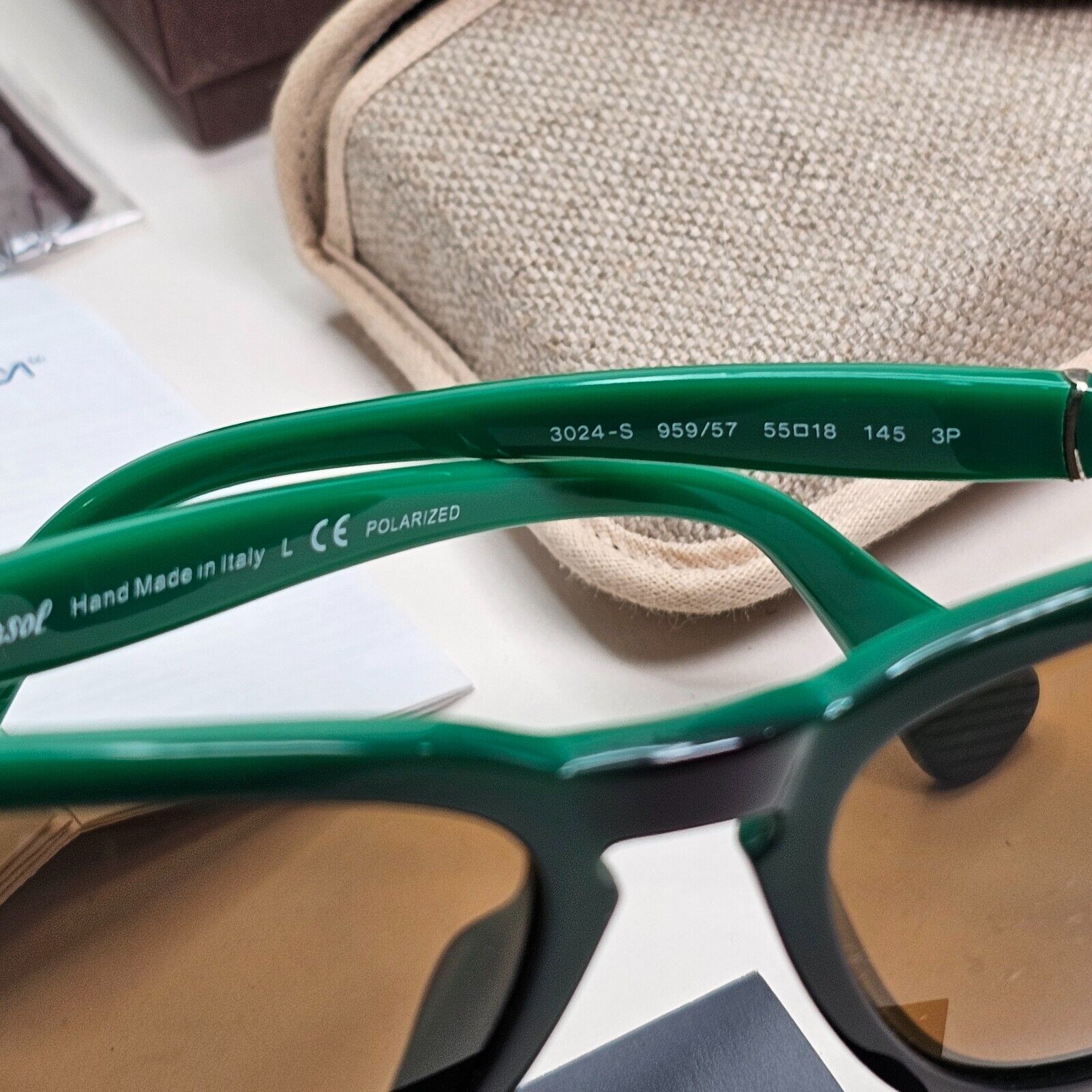 Persol Sunglasses 2012 Capri Polarized Green Brown 3024-S 959/57 52mm [a] 210924