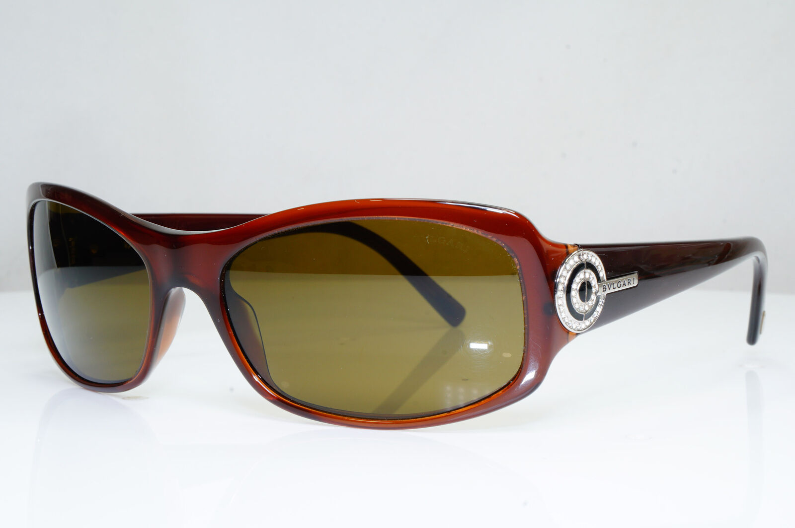 Authentic BVLGARI Mens Womens Sunglasses Brown CRYSTAL 8003 825/73 29225