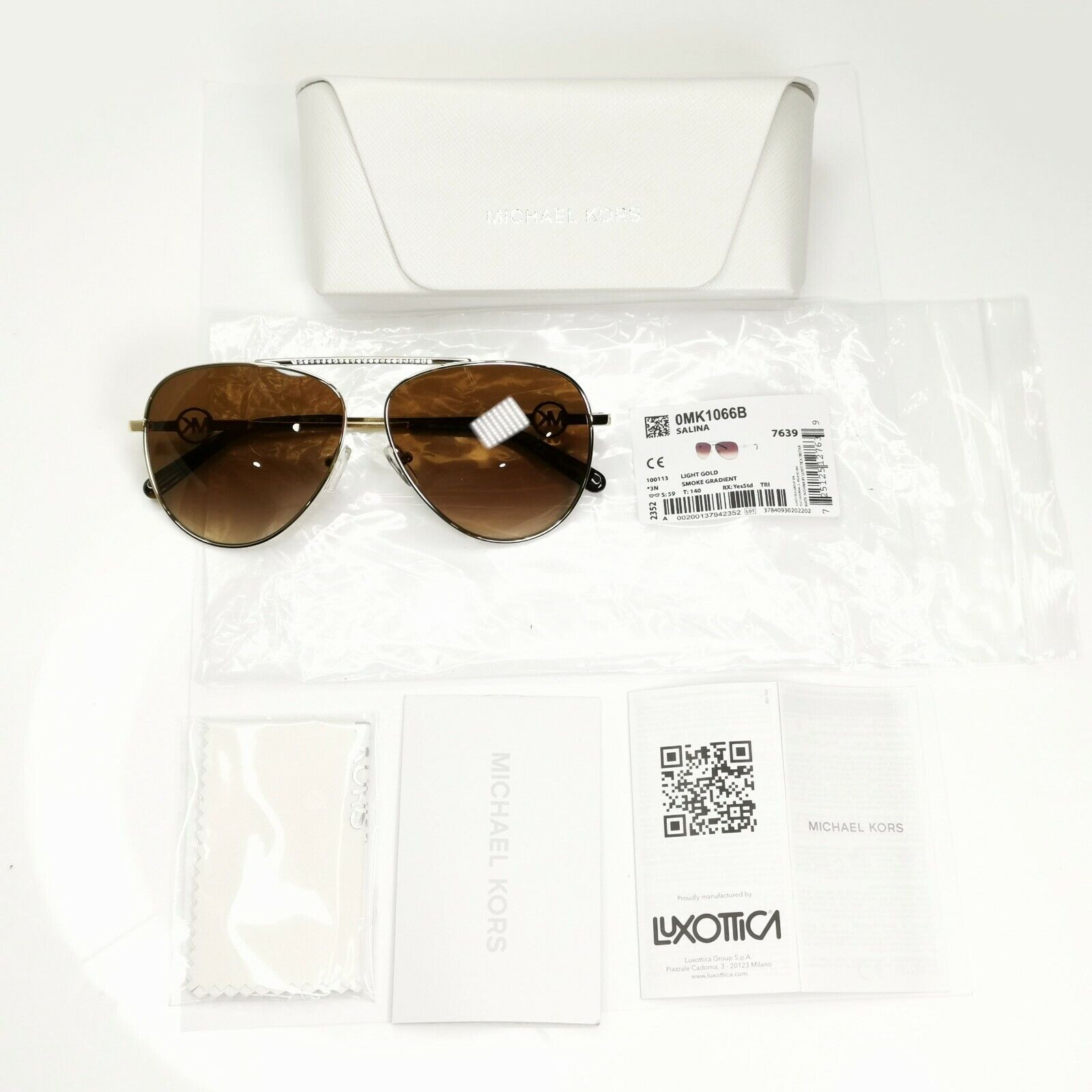 Michael Kors Sunglasses Pilot Gold Brown Gradient MK 1066-B Salina 1001/13