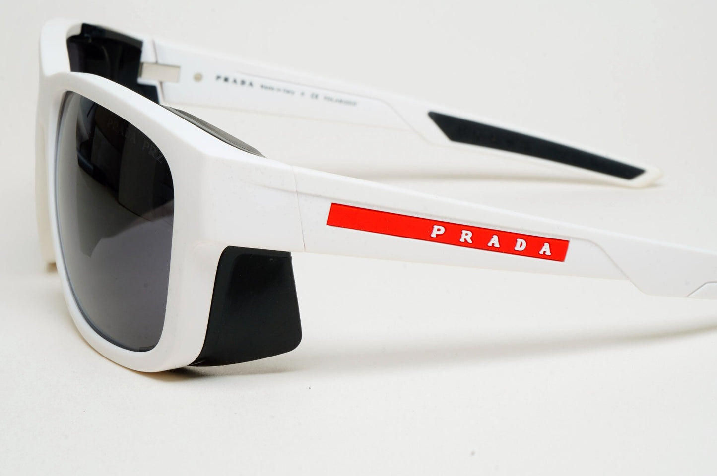 Prada Sunglasses Polarized White Wrap Side Shields PS07WS SPS 07W TWK-02G 200225