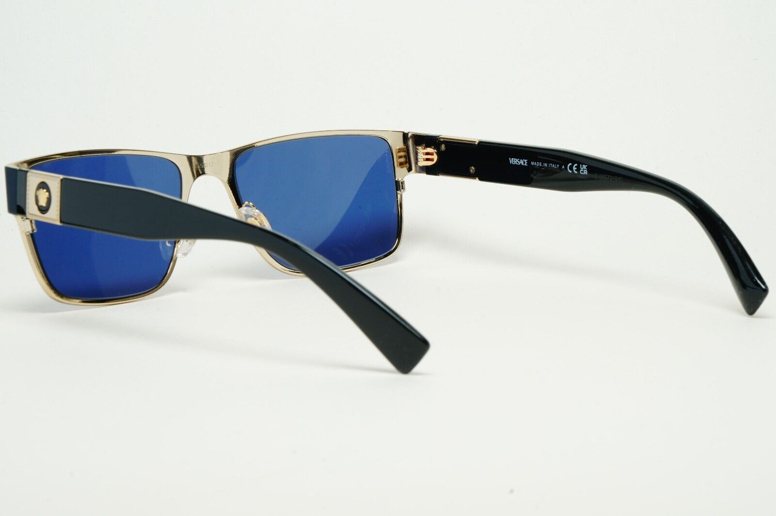 Versace Sunglasses Blue Black Gold Medusa Metal Square MOD 1274 1468 55mm [b]