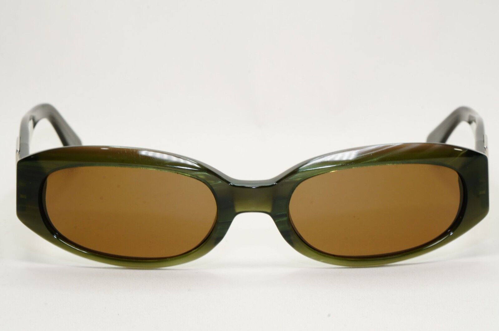 Bvlgari Sunglasses 2007 Vintage Rectangele Brown Dark Green Olive 822 584 091124