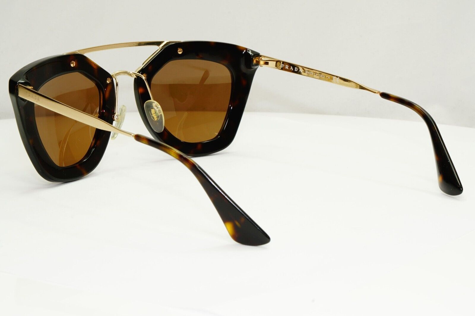 Prada Sunglasses Cinema Gold Brown Tortoise Square PR09QS SPR 09Q 2AU-6S1 170125