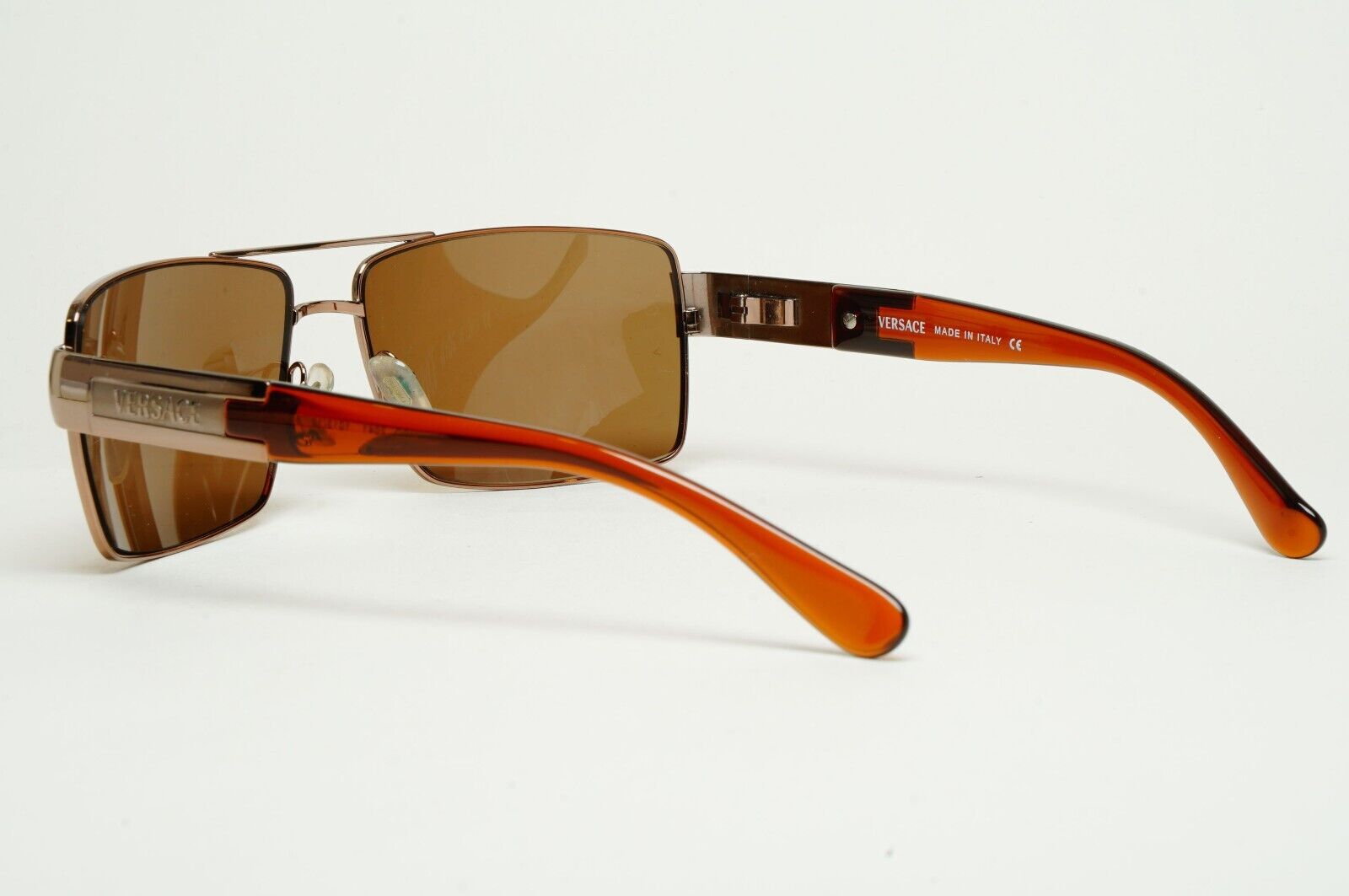 Versace Sunglasses 2005 Vintage Brown Square Navigator MOD 2041 1013/13 050225