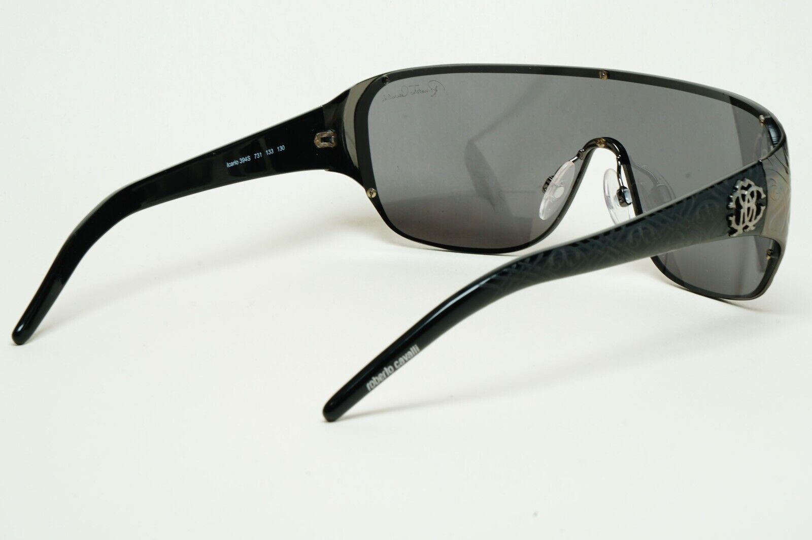 Roberto Cavalli Sunglasses 2006 Vintage Black Grey Shield Icario 394S 731 211124
