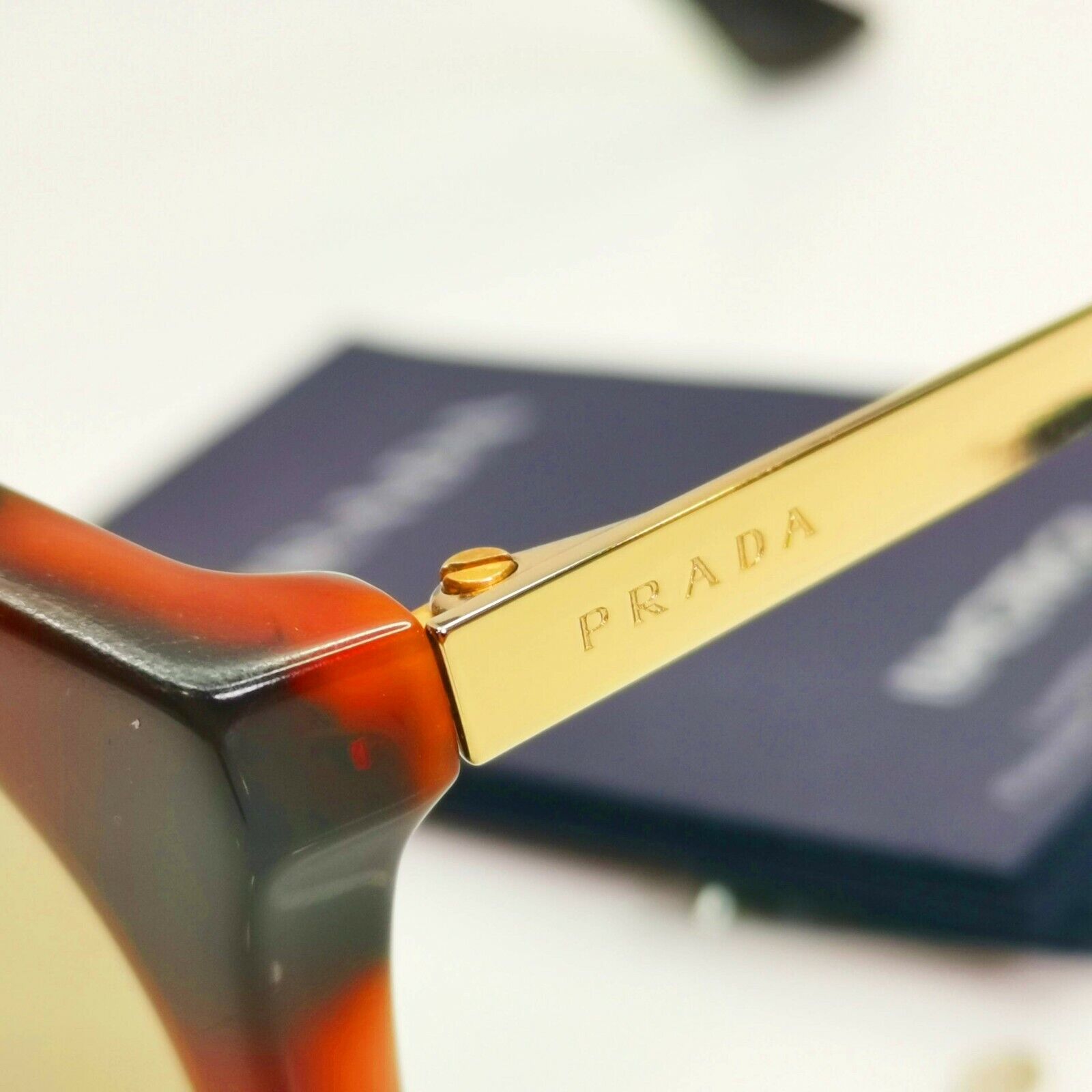 Prada Gold Mirror Brown Tortoise Havana Cinema Sunglasses Womens SPR 23S USE-1C0
