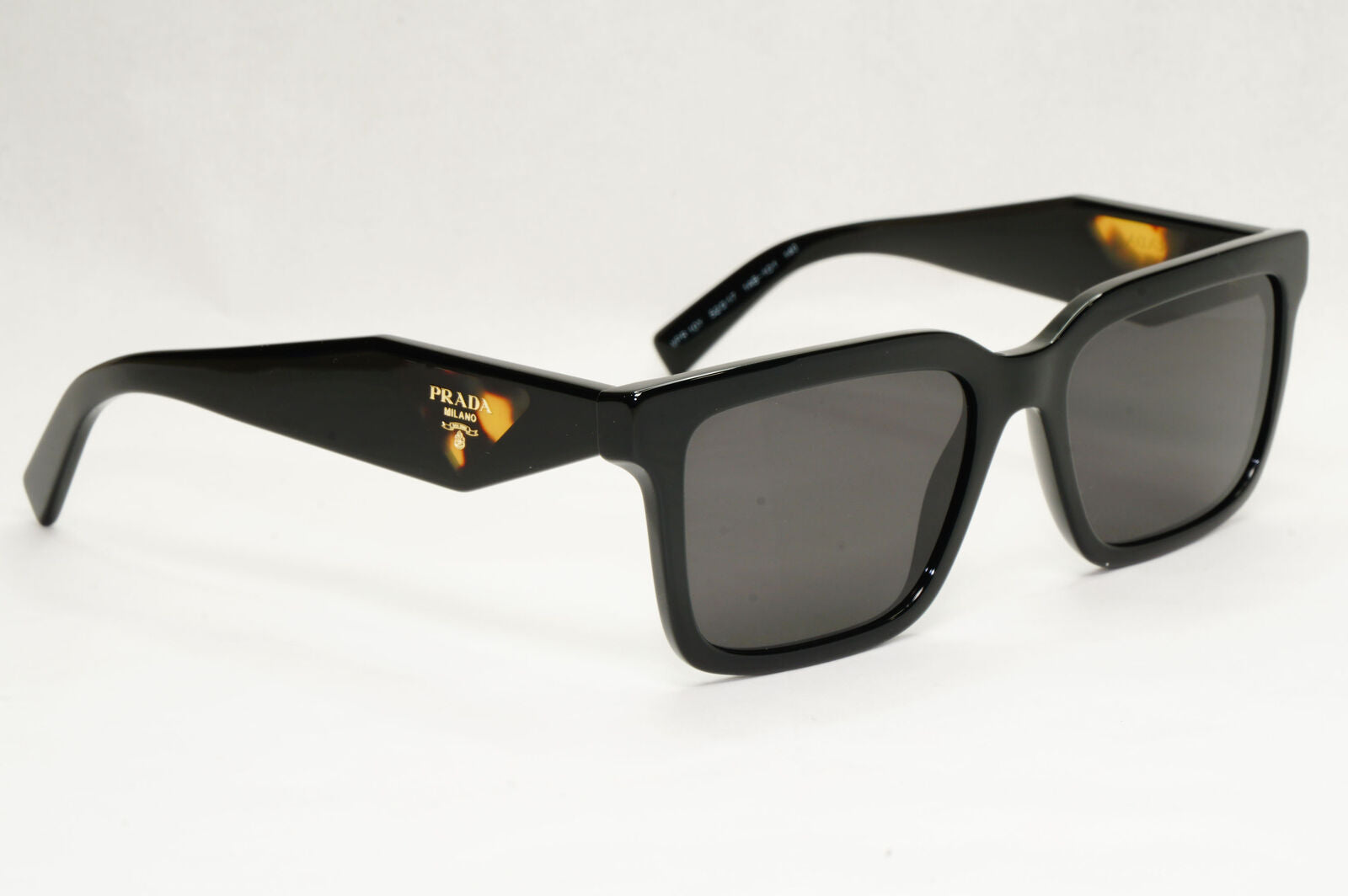 Prada Sunglasses Black Triangle Symbole Square PR10YV VPR 10Y 1AB-1O1 52mm