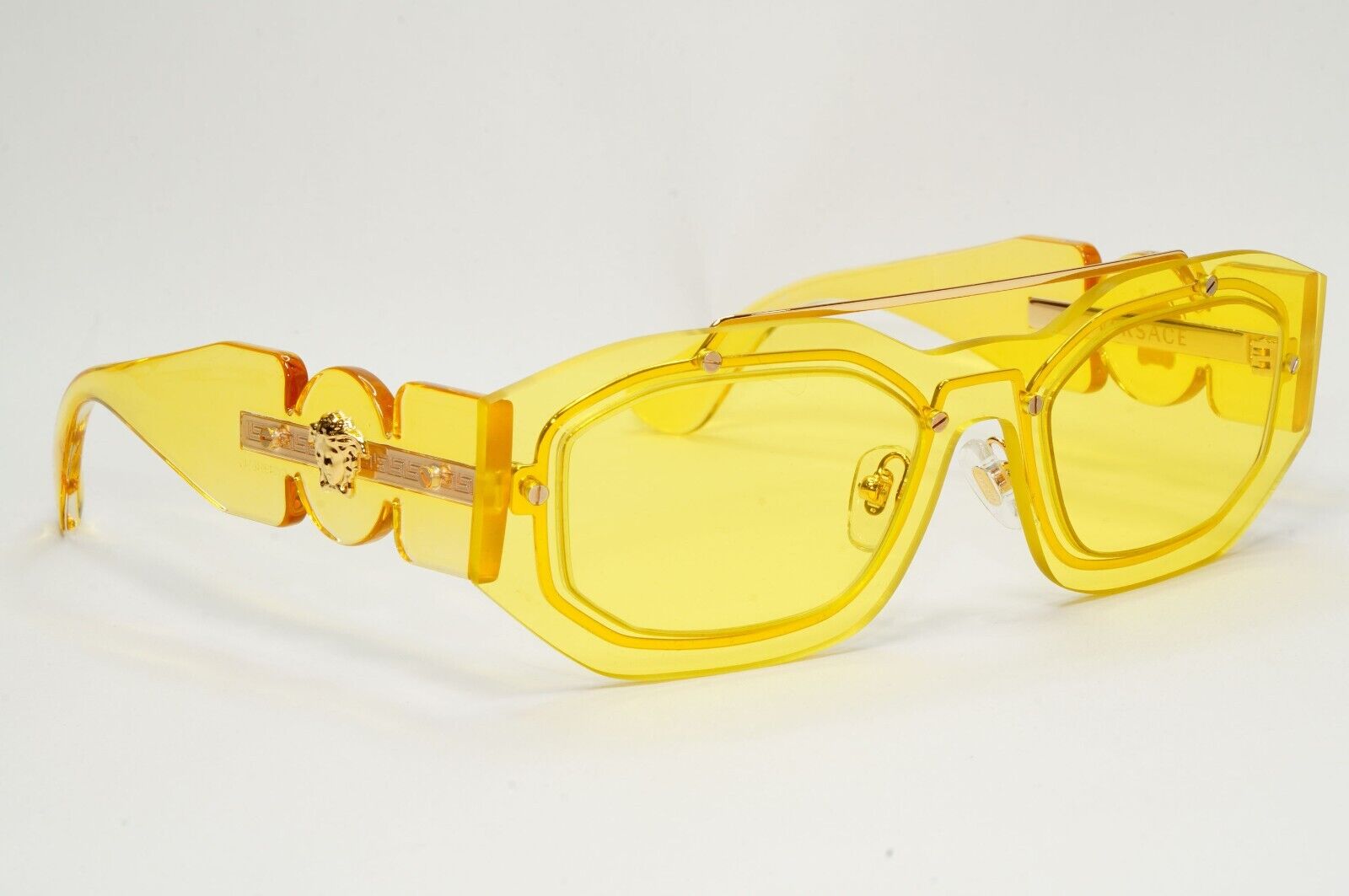 Versace Sunglasses Yellow Transparent Gold Medusa MOD VE 2235 1002/85 51mm