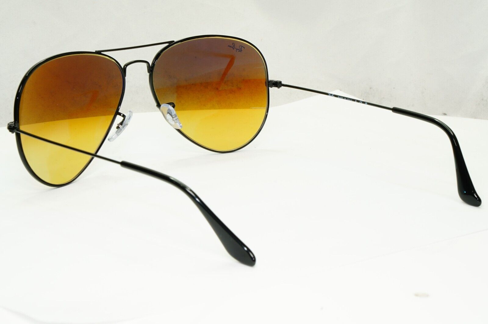 Ray-Ban Sunglasses Aviator Blue Mirror Brown Gradient Black Flash RB 3025  62mm