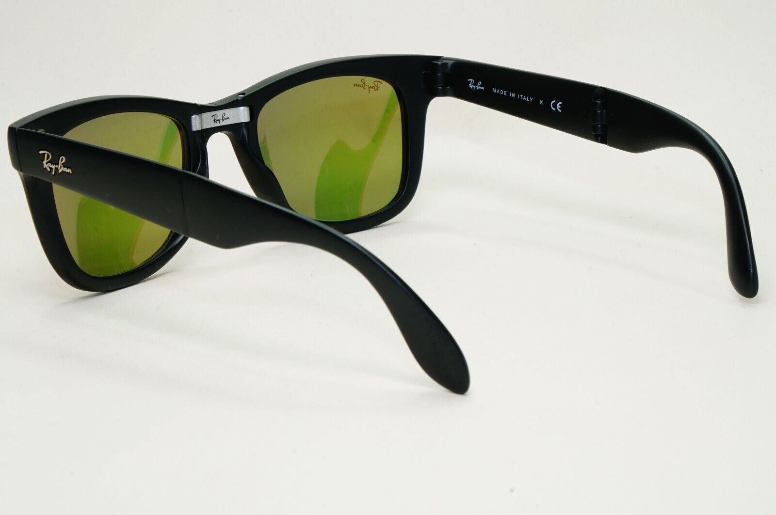 Ray-Ban Sunglasses Folding Wayfarer Black Pink Orange Mirror RB 4105 601-S/4T