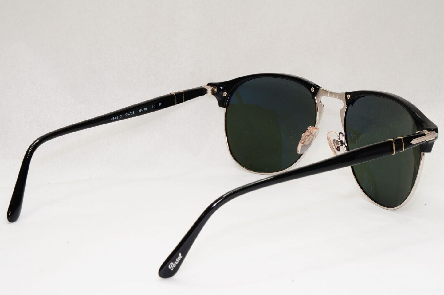 Persol Sunglasses 2015 Polarized Black Green Grey Silver 8649-S 95/58 56mm