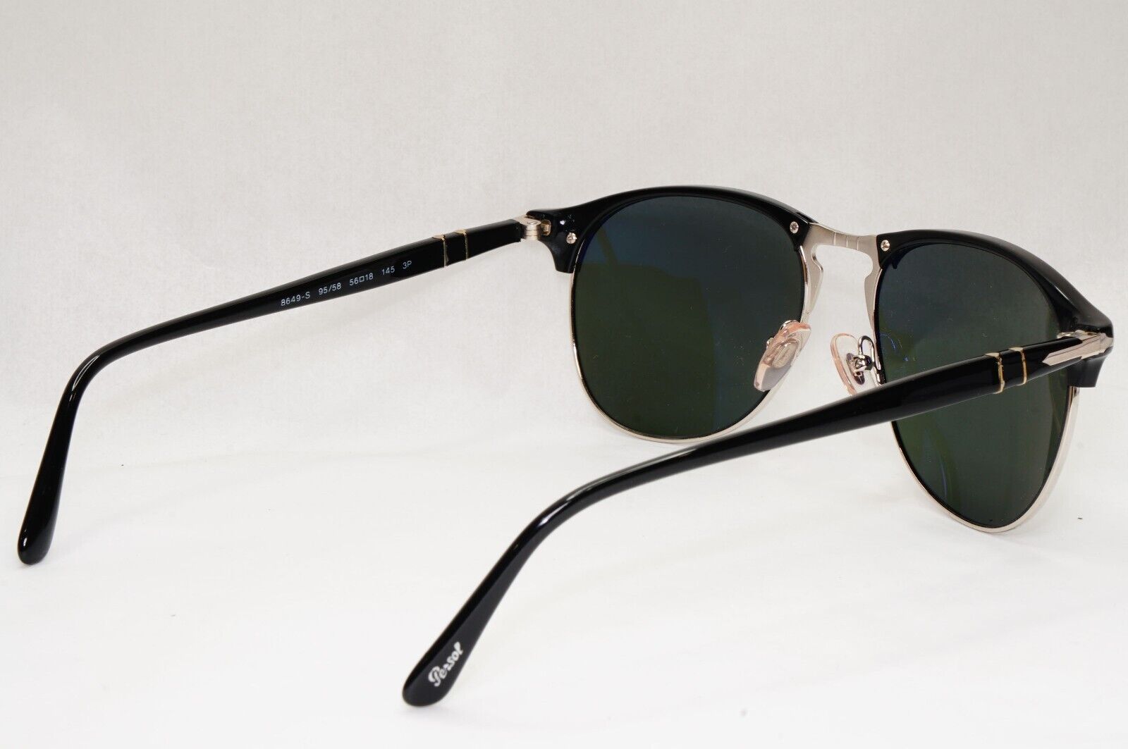 Persol Sunglasses 2015 Polarized Black Green Grey Silver 8649-S 95/58 56mm