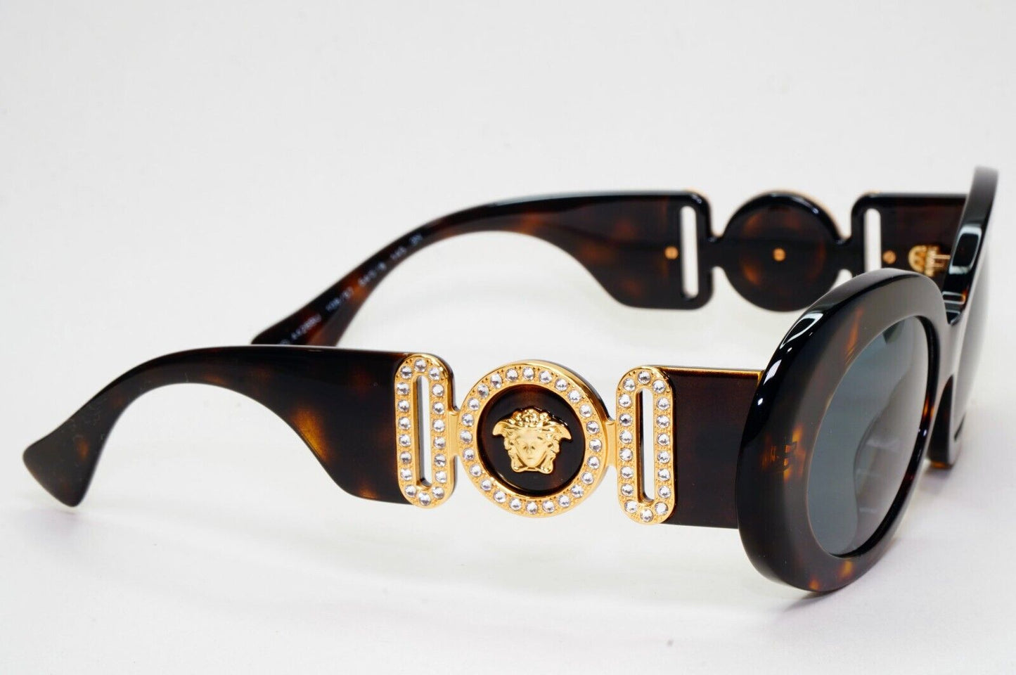 Versace Sunglasses Medusa Diamante Brown Gold Grey Oval MOD VE 4426BU 108/87