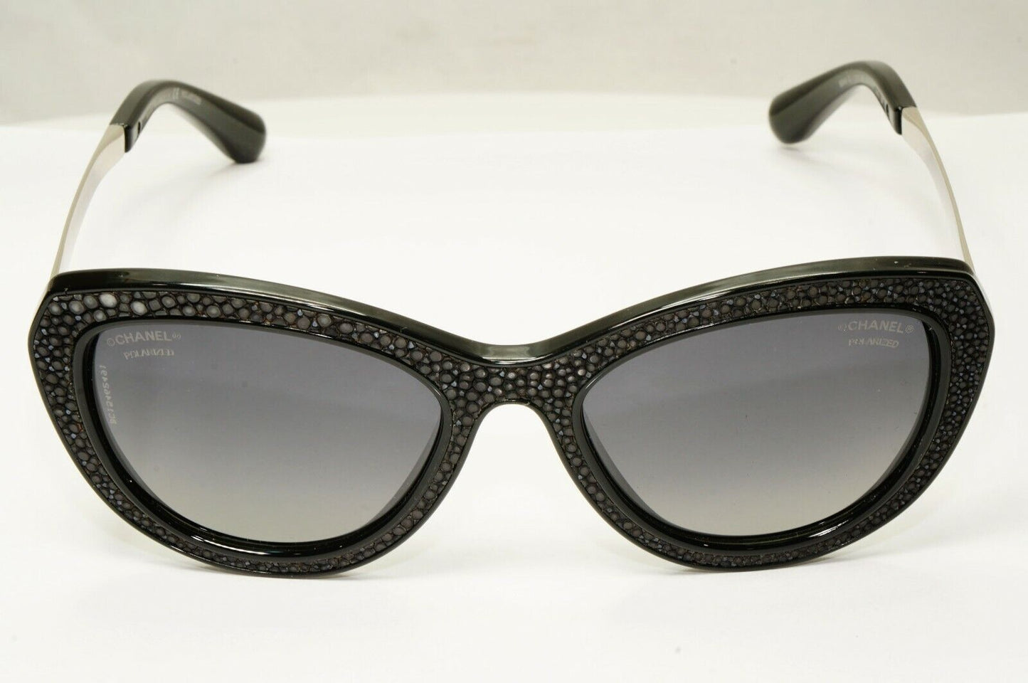 Chanel Sunglasses Stringray Leather Exotic Polarised Black 6046 501/S8 26987