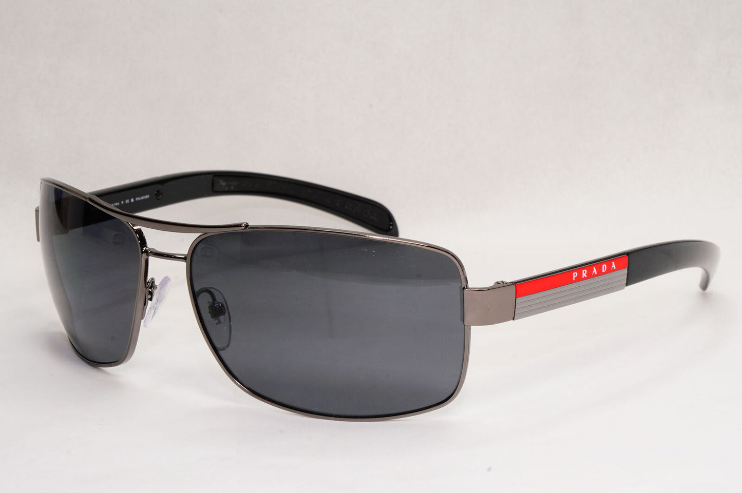 Prada Sunglasses Polarised Navigator Gunmetal Black Grey PS54IS SPS 54I 5AV-5Z1