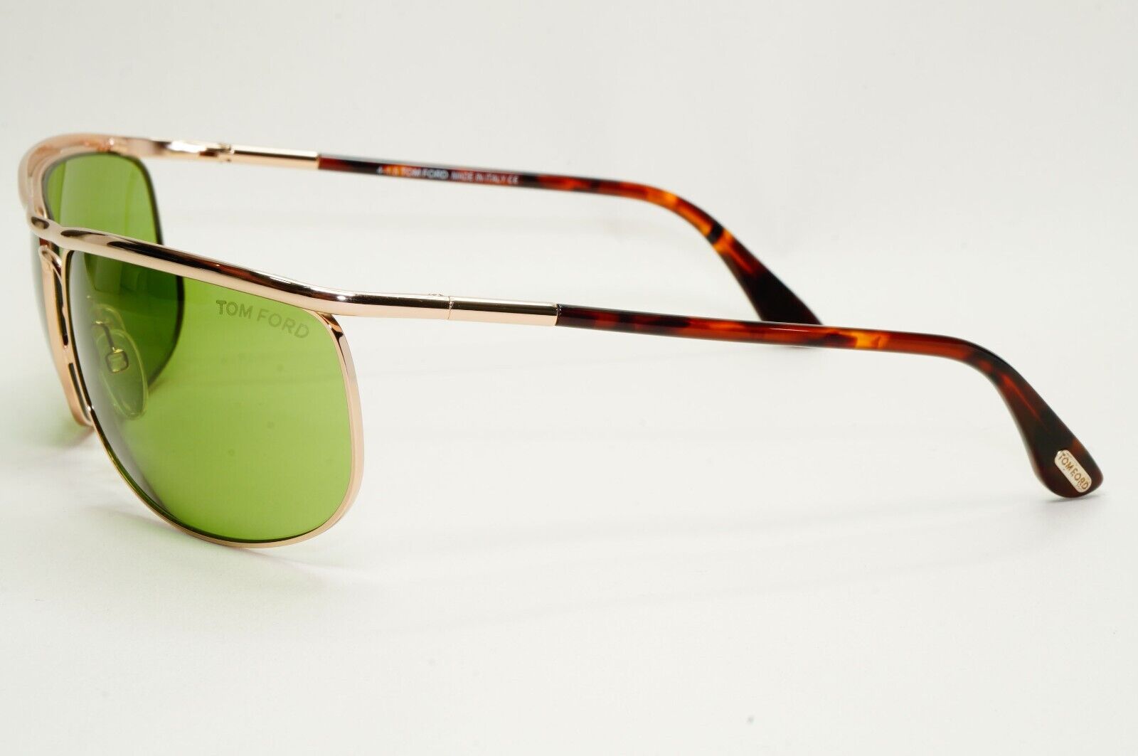 Tom Ford Sunglasses Ryder Gold Green Metal Wrap FT0418 TF 418 28N 68mm