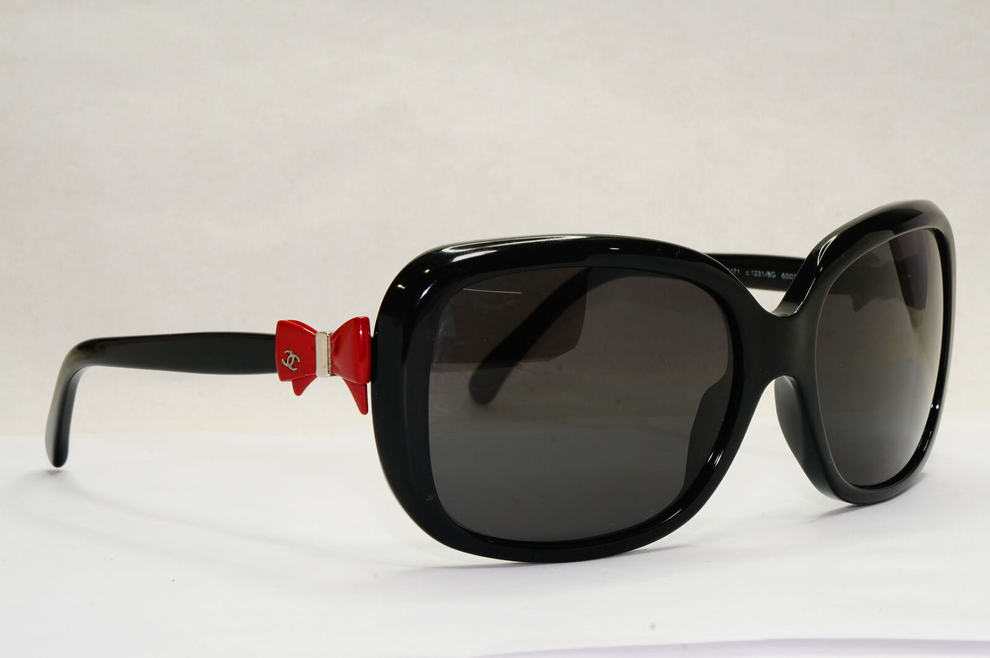 Chanel Sunglasses Bows 2011 Black Red Square Vintage 5171 c.1231/8G 180224