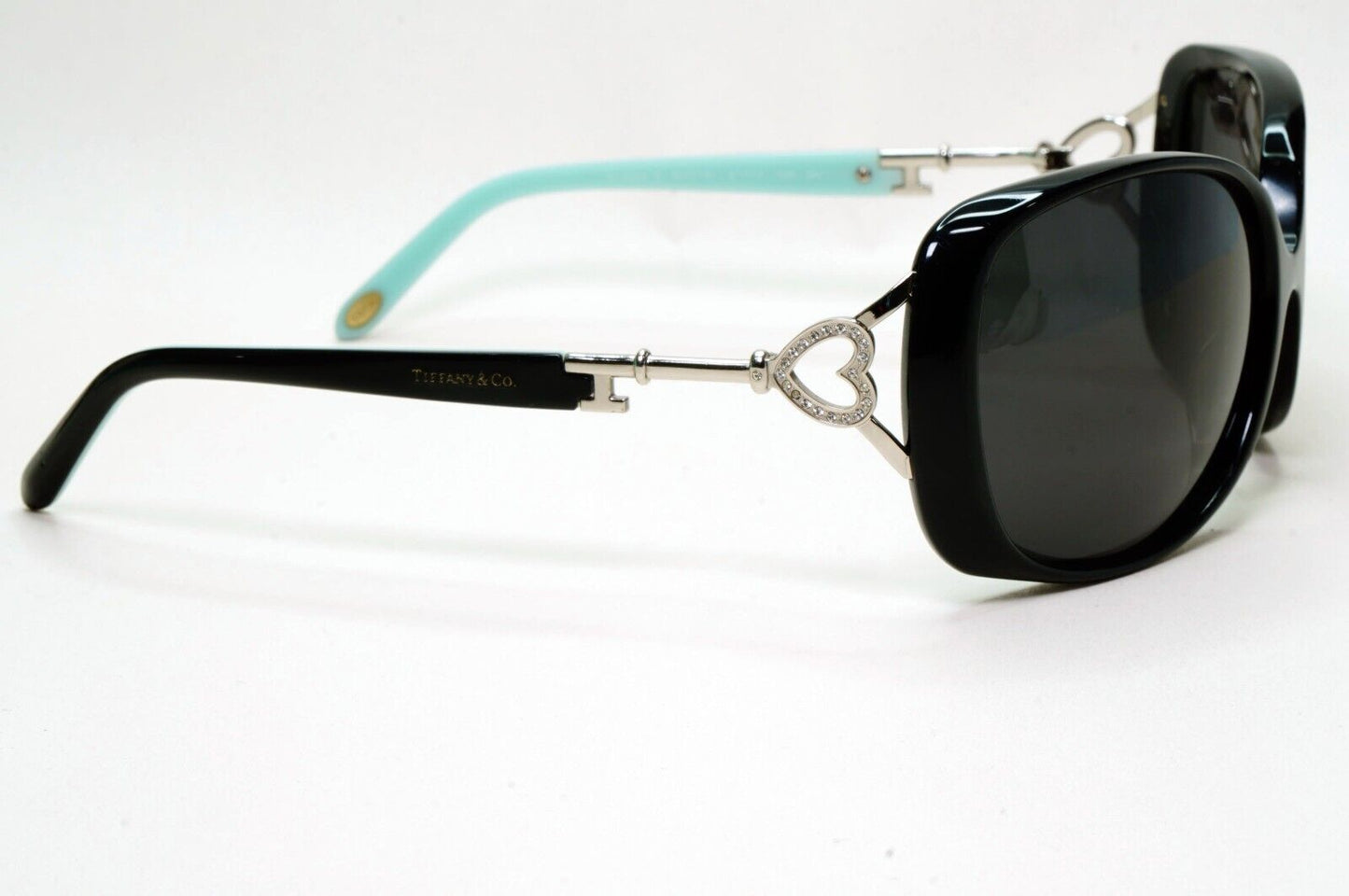 Tiffany & Co Sunglasses Crystal Keys Black Silver Large TF 4055-B 8001/4L 131024