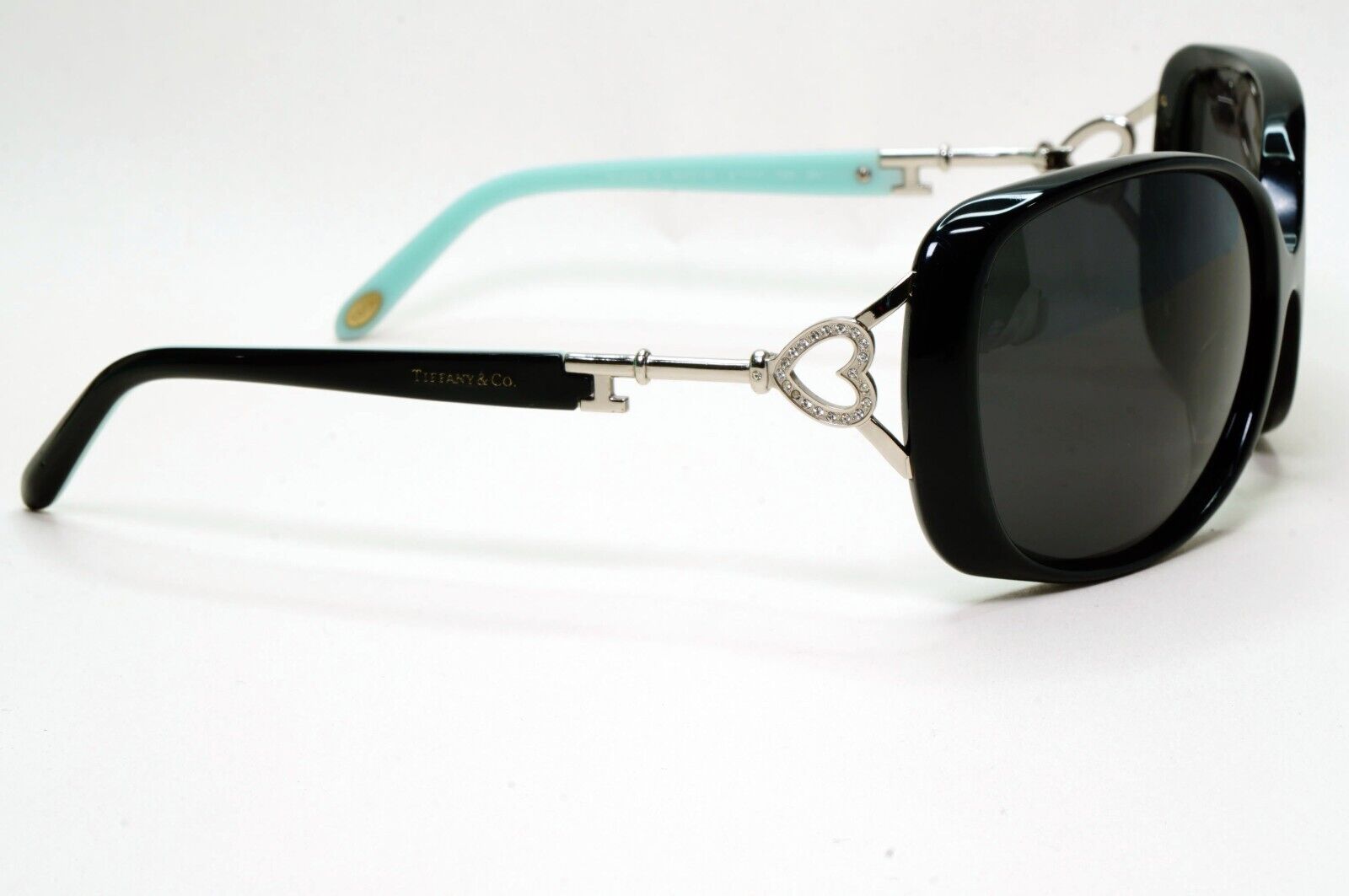 Tiffany & Co Sunglasses Crystal Keys Black Silver Large TF 4055-B 8001/4L 131024