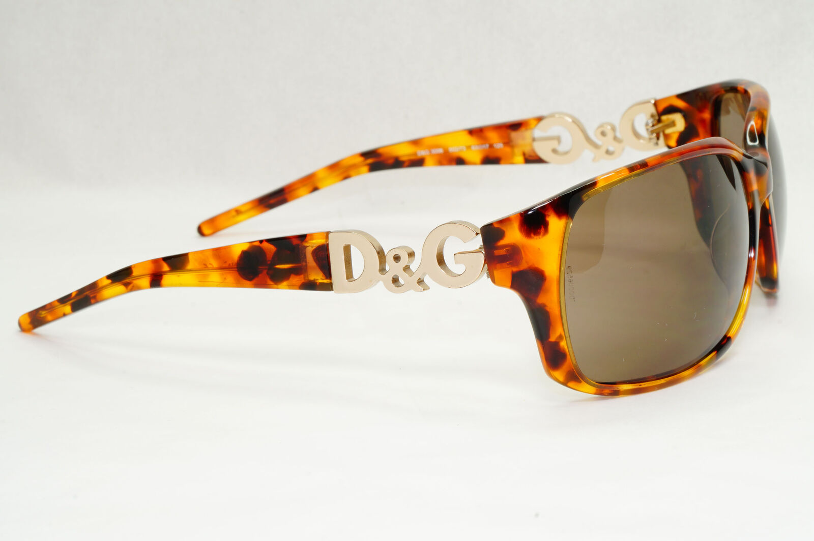 Dolce & Gabbana 2007 Vintage Brown Gold Wrap Sunglasses D&G 3006 502/73 210124