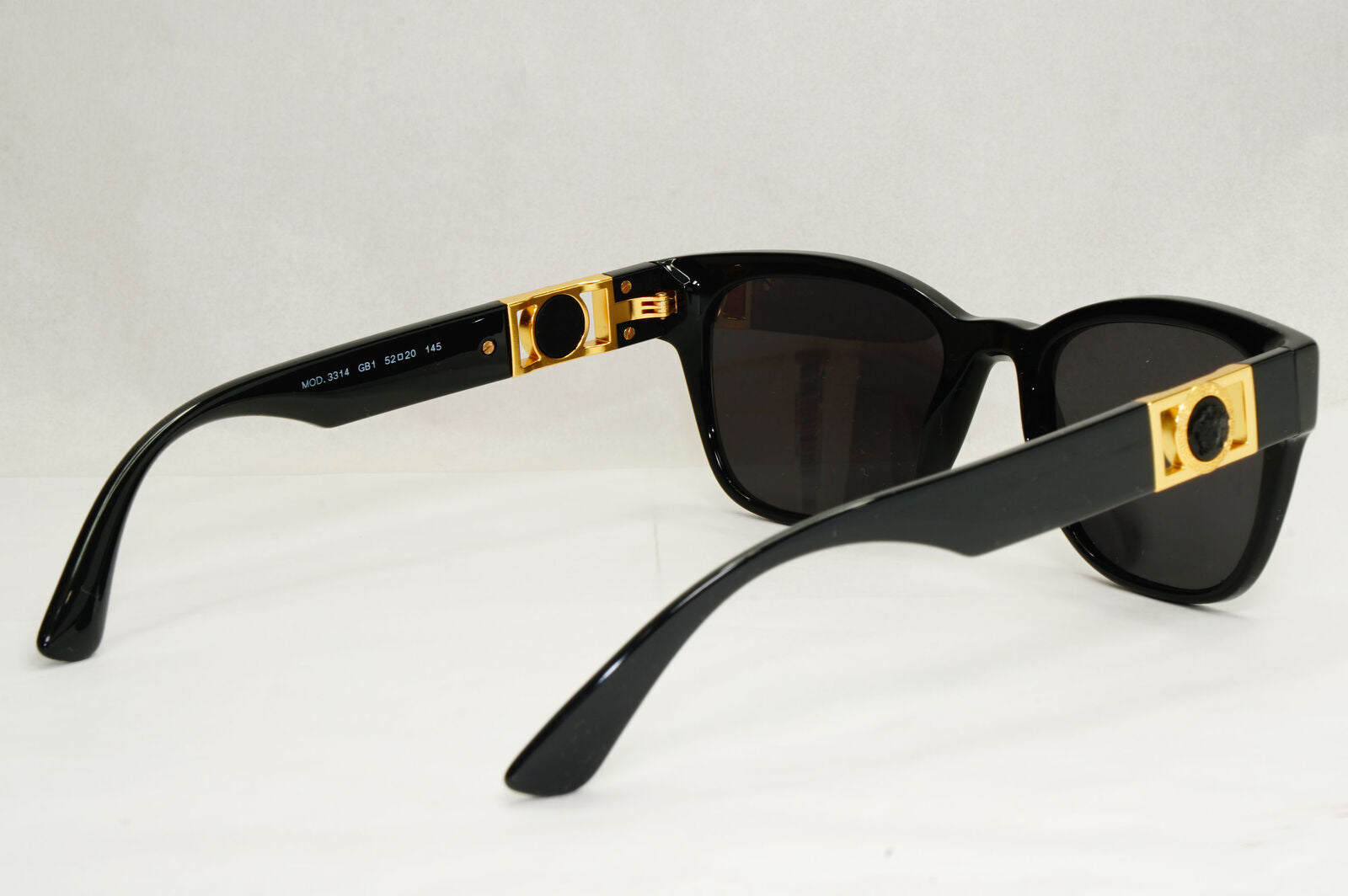 Versace Sunglasses Black Gold Medusa Square Unisex MOD 3314 GB1 52mm