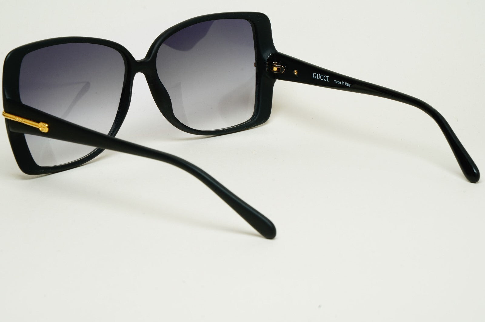 Gucci Sunglasses 1993 Vintage Black Gold Grey Square Safilo GG 2116/S 61N 200225