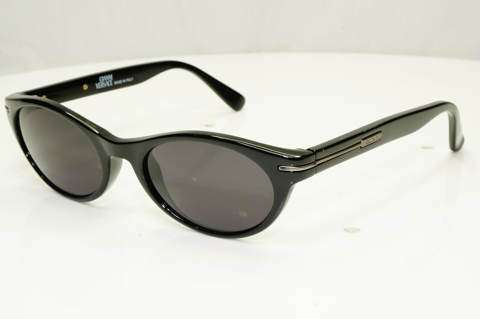 Gianni Versace 1996 Mens Unisex Vintage Glossy Black Sunglasses MOD 453 COL 852