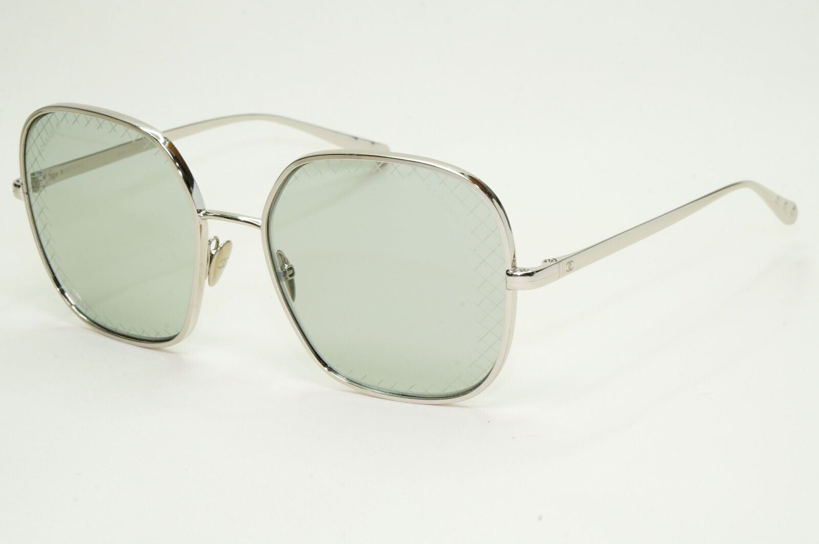 Chanel Sunglasses Silver Square Grey Metal Large 4252 c.124/87 57mm