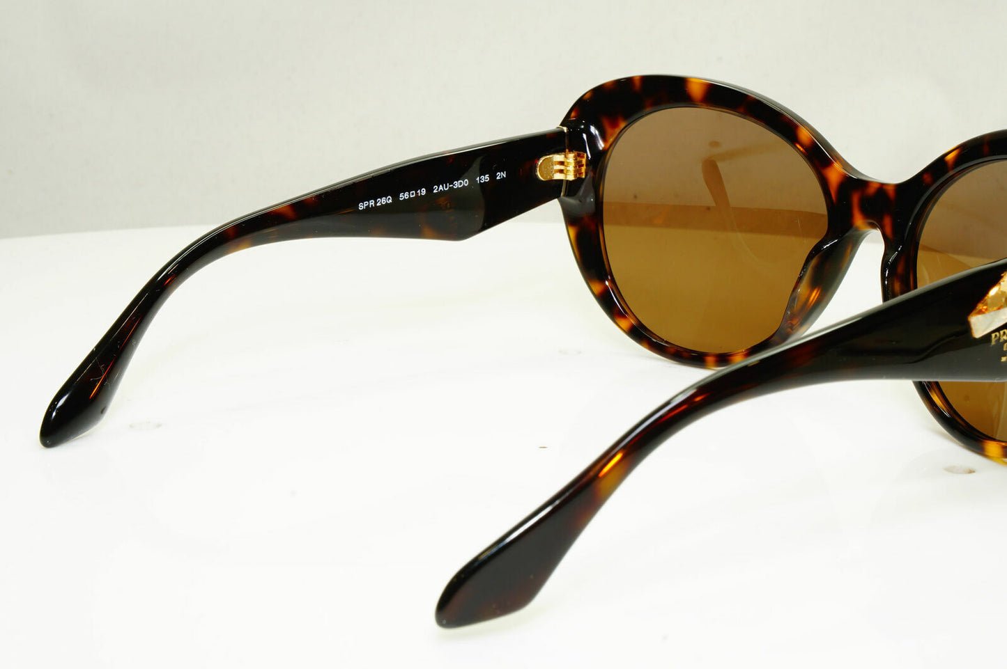 Prada Sunglasses Gem Topaz Brown Tortoise Large Square SPR 26Q 2AU-3DO 30262