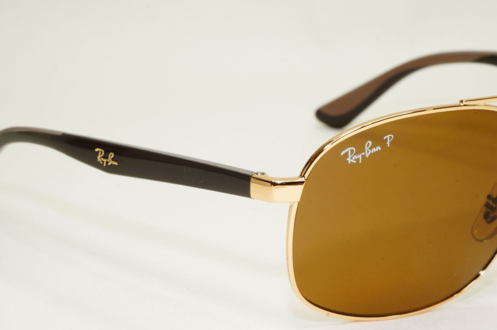 Ray-Ban Sunglasses 2018 Polarized Gold Brown Pilot Navigator RB 3593 001/83 58mm